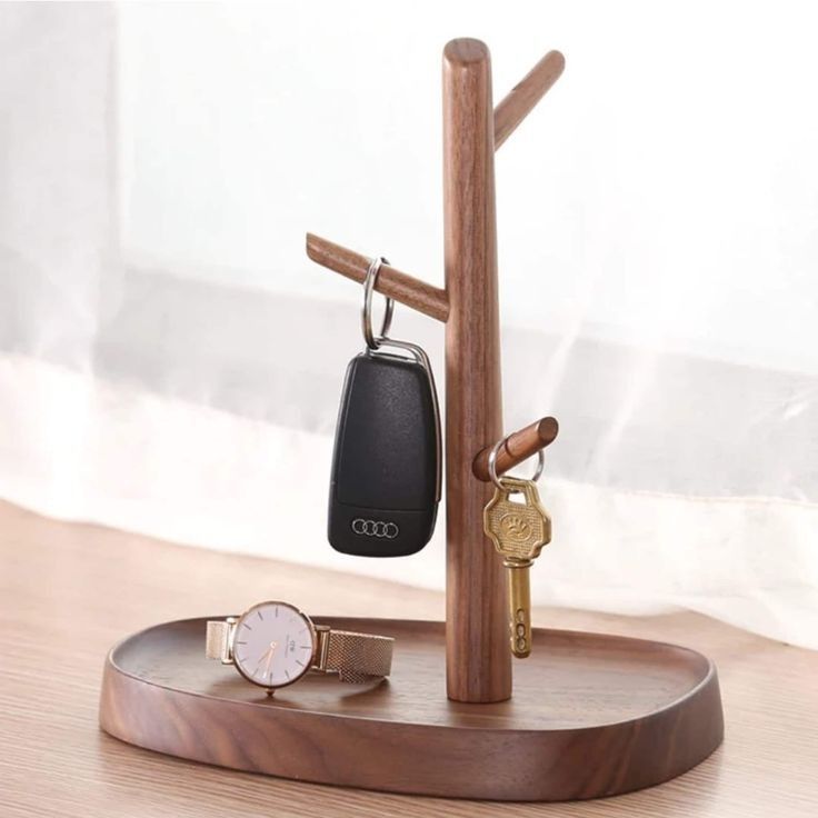 Solid Wood Key & Watch Organizer Stand